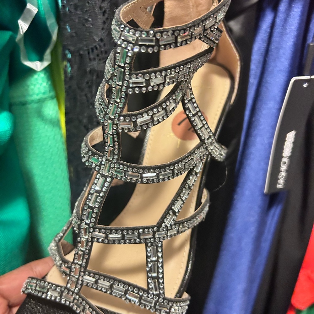 Fashion Nova Black Strappy Heels